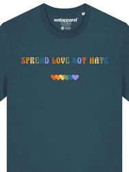 wat? Apparel T-Shirt Spread Love not Hate Türkis/Blau