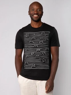 wat? Apparel T-Shirt Doodle Dogs Schwarz
