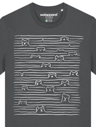 wat? Apparel T-Shirt Doodle Dogs Dunkelgrau/Grau/Schwarz/Hellgrau