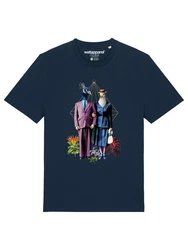 wat? Apparel T-Shirt Fancy Birds Dunkelblau/Lila/Blau