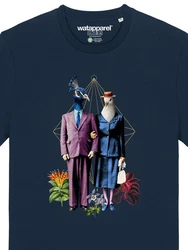 wat? Apparel T-Shirt Fancy Birds Dunkelblau/Lila/Blau