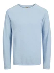 Jack & Jones Rundhalspullover JJEHILL KNIT CREW NECK hellblau