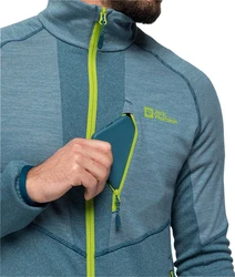 Jack Wolfskin Fleecejacke BLATTSTEIG FZ M Türkis/Grau/Hellblau/Grün/Blau/Dunkelblau
