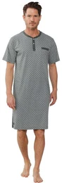 Nachthemd Herren Schlafshirt kurzer Arm (1-tlg) Baumwolle