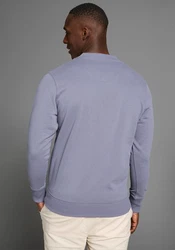 DELMAO Sweatshirt Regular Fit Basic-Stil Lila/Grau/Blau/Hellblau/Fliederfarben