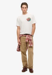 Superdry Rundhalsshirt OUTDOOR NARRATIVE LOOSE TEE Weiß/Rosa/Creme