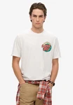 Superdry Rundhalsshirt OUTDOOR NARRATIVE LOOSE TEE Weiß/Rosa/Creme