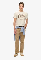 Superdry Rundhalsshirt VL WORKWEAR RELAXED TEE Gelb/Khaki/Beige/Grau