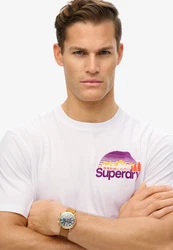 Superdry Rundhalsshirt CL GREAT OUTDOORS CHEST TEE Gelb/Weiß/Creme/Rot