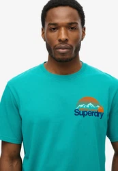 Superdry Rundhalsshirt CL GREAT OUTDOORS CHEST TEE Türkis/Grün