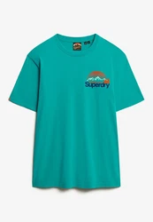 Superdry Rundhalsshirt CL GREAT OUTDOORS CHEST TEE Türkis/Grün