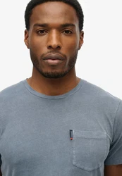 Superdry Rundhalsshirt Classic Essential Pocket Tee Grau/Blau/Dunkelblau