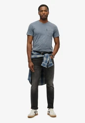 Superdry Rundhalsshirt Classic Essential Pocket Tee Grau/Blau/Dunkelblau