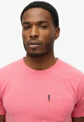 Superdry Rundhalsshirt Classic Essential Pocket Tee Rosa/Rot