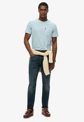 Superdry Rundhalsshirt Classic Essential Pocket Tee Hellblau/Blau
