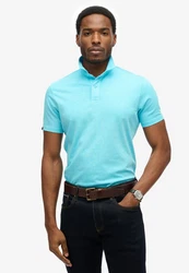 Superdry Poloshirt Essential Jersey Polo Türkis/Hellblau
