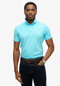 Superdry Poloshirt Essential Jersey Polo Türkis/Hellblau Superdry Poloshirt Essential Jersey Polo Türkis/Hellblau