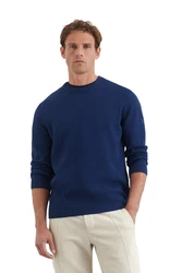 Marc O'Polo Rundhalspullover Dunkelblau/Blau