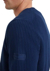 Marc O'Polo Rundhalspullover Dunkelblau/Blau