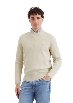 Marc O'Polo Rundhalspullover Khaki/Beige/Braun