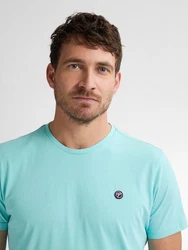 Petrol Industries Rundhalsshirt mit Logo Stickerei Grün/Hellblau/Türkis