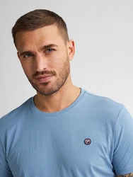 Petrol Industries Rundhalsshirt mit Logo Stickerei Blau/Hellblau