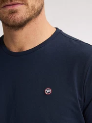 Petrol Industries Rundhalsshirt mit Logo Stickerei marineblau