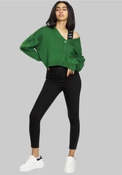 freshlions Strickjacke Aylen Grün/Dunkelgrün