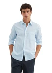Marc O'Polo Langarmhemd Blau/Hellblau