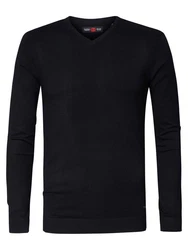 Petrol Industries Strickpullover Essential V-Ausschnitt Schwarz/Hellblau/Rot/Dunkelblau