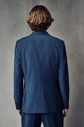 Next Slim Fit Sakko mit Motionflex-Stretch Dunkelblau/Hellblau/Blau