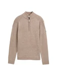 TOM TAILOR Strickpullover Troyer Braun/Beige/Khaki