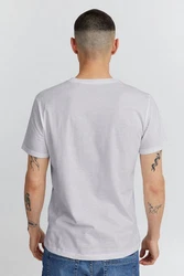 Blend T-Shirt Einfarbiges Rundhals T-Shirt aus Baumwolle BHNASIR (4034) Weiß (4034)