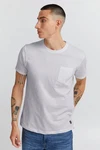 Blend T-Shirt Einfarbiges Rundhals T-Shirt aus Baumwolle BHNASIR (4034) Weiß (4034)