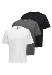 T-Shirt 3er Pack Onsfred (Spar-Set, 3-tlg) T-Shirt - Baumwolle - Atmungsaktiv - Locker geschnitten