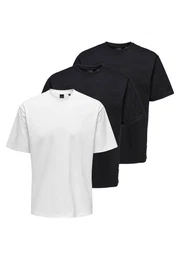 T-Shirt 3er Pack Onsfred (Spar-Set, 3-tlg) T-Shirt - Baumwolle - Atmungsaktiv - Locker geschnitten