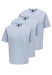 ONLY & SONS T-Shirt 3er Pack Onsfred Hellblau/Blau/Grau