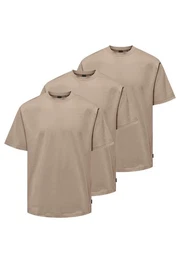 T-Shirt 3er Pack Onsfred (Spar-Set, 3-tlg) T-Shirt - Baumwolle - Atmungsaktiv - Locker geschnitten