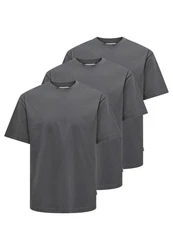 ONLY & SONS T-Shirt 3er Pack Onsfred Dunkelgrau/Hellgrau/Grau