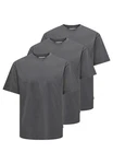 ONLY & SONS T-Shirt 3er Pack Onsfred Dunkelgrau/Hellgrau/Grau