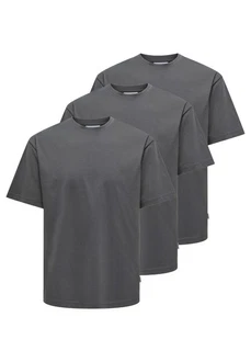 ONLY & SONS T-Shirt 3er Pack Onsfred Dunkelgrau/Hellgrau/Grau