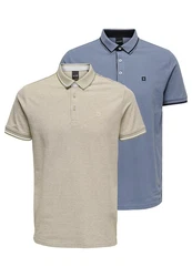 ONLY & SONS Poloshirt Onsefletcher Hellblau/Dunkelblau/Blau/Grau