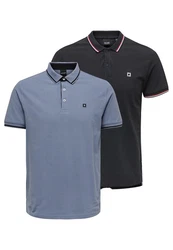 ONLY & SONS Poloshirt Onsefletcher Dunkelblau/Grau