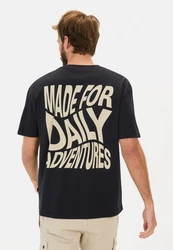 camel active Print-Shirt Schwarz/Dunkelblau/Blau