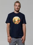 wat? Apparel T-Shirt Sonnenuntergang Wüste Dunkelblau/Gelb/Braun/Orange/Rosa/Beige