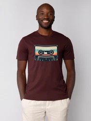 wat? Apparel T-Shirt Retro Kassette Bordeaux/Dunkelrot