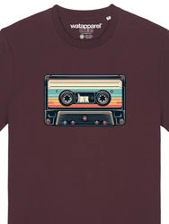 wat? Apparel T-Shirt Retro Kassette Bordeaux/Dunkelrot