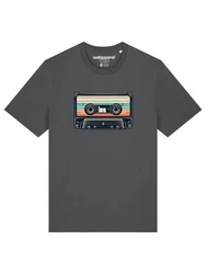 wat? Apparel T-Shirt Retro Kassette Dunkelgrau/Grau/Schwarz/Hellgrau