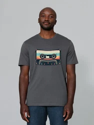 wat? Apparel T-Shirt Retro Kassette Dunkelgrau/Grau/Schwarz/Hellgrau