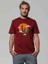 T-Shirt Kaktus im Sonnenuntergang